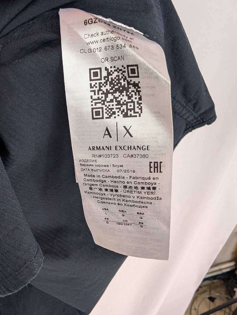 Chemise homme Armani Exchange bleu marine slim L