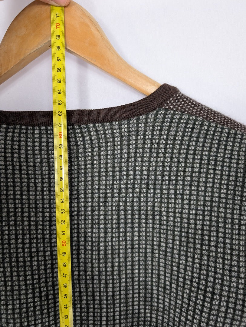 Pull V en cachemire Etro Milano marron et gris M