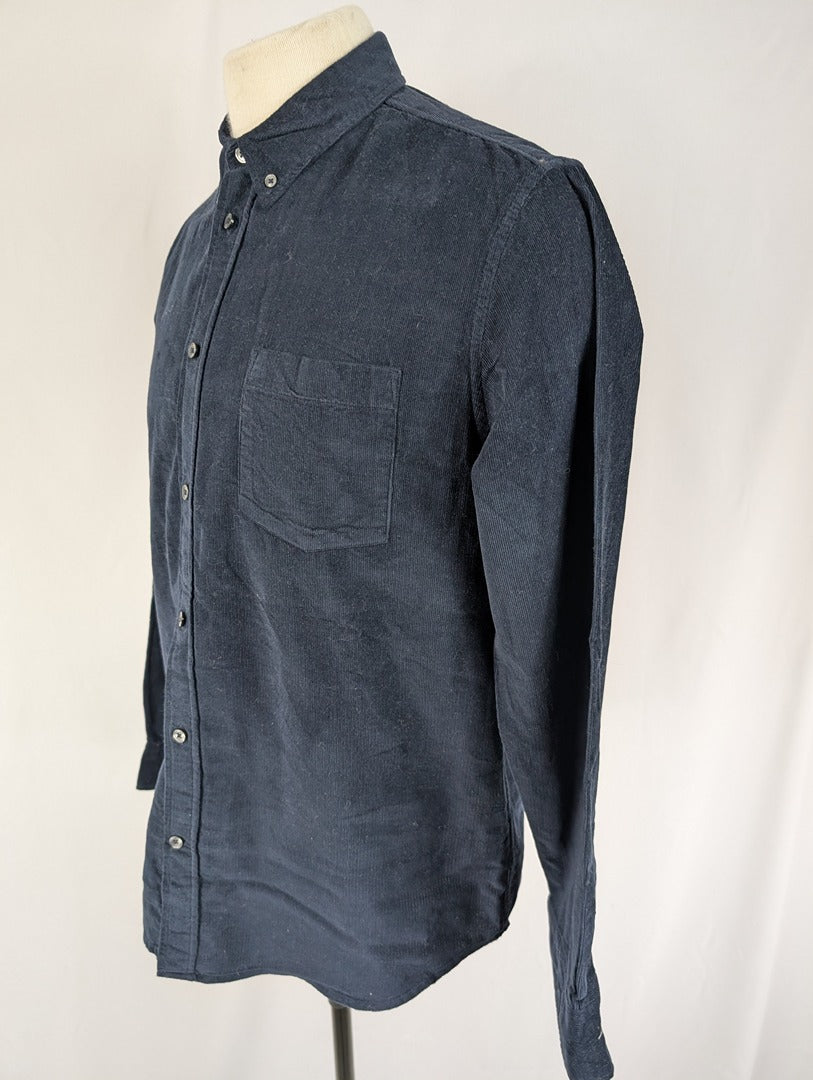 Chemise homme bleu marine en velours Monoprix L