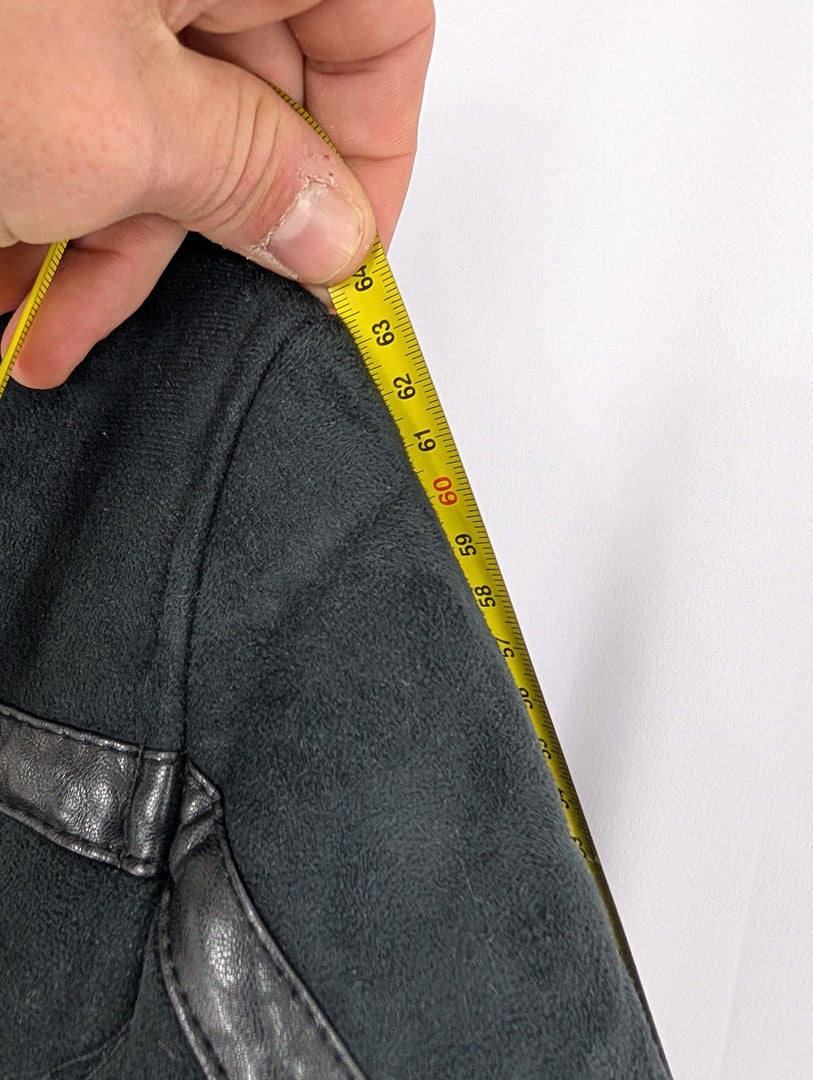 Veste Zara Man noire style biker en fausse fourrure