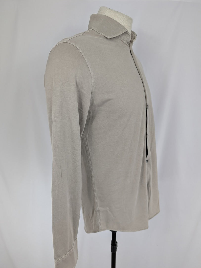 Chemise homme beige Ferrante 100% coton taille 48