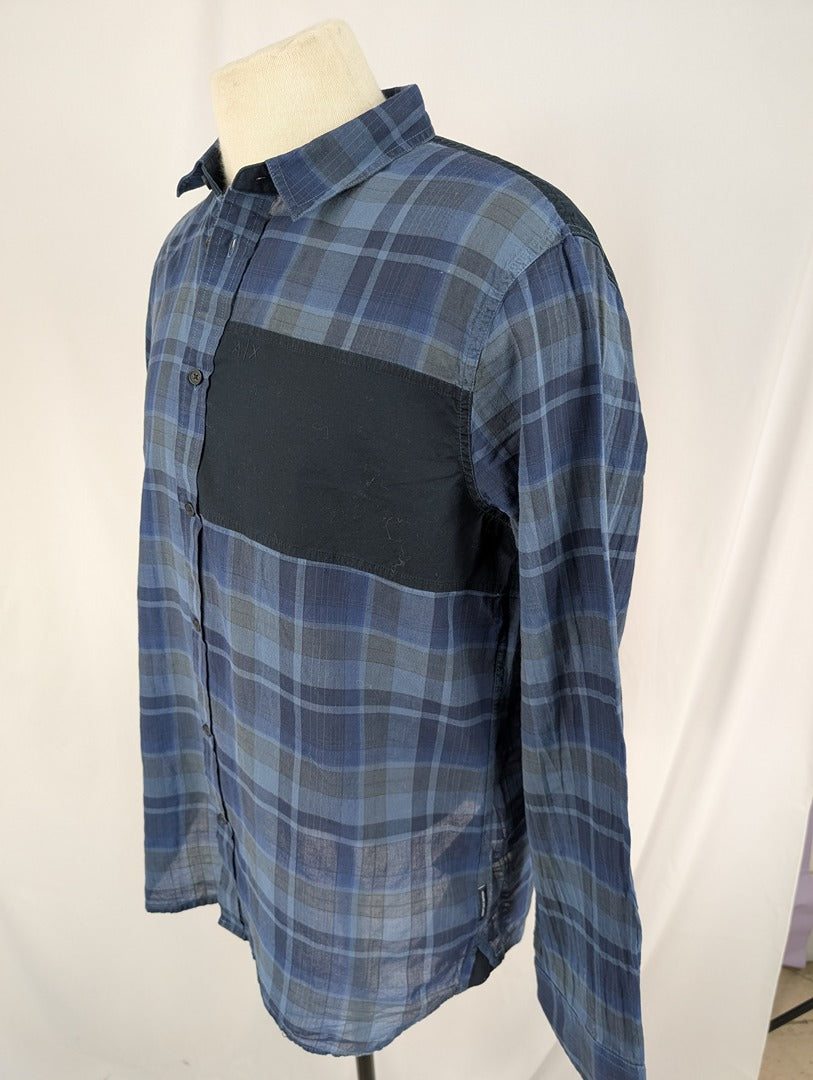 Chemise homme Armani Exchange à carreaux bleus Xl