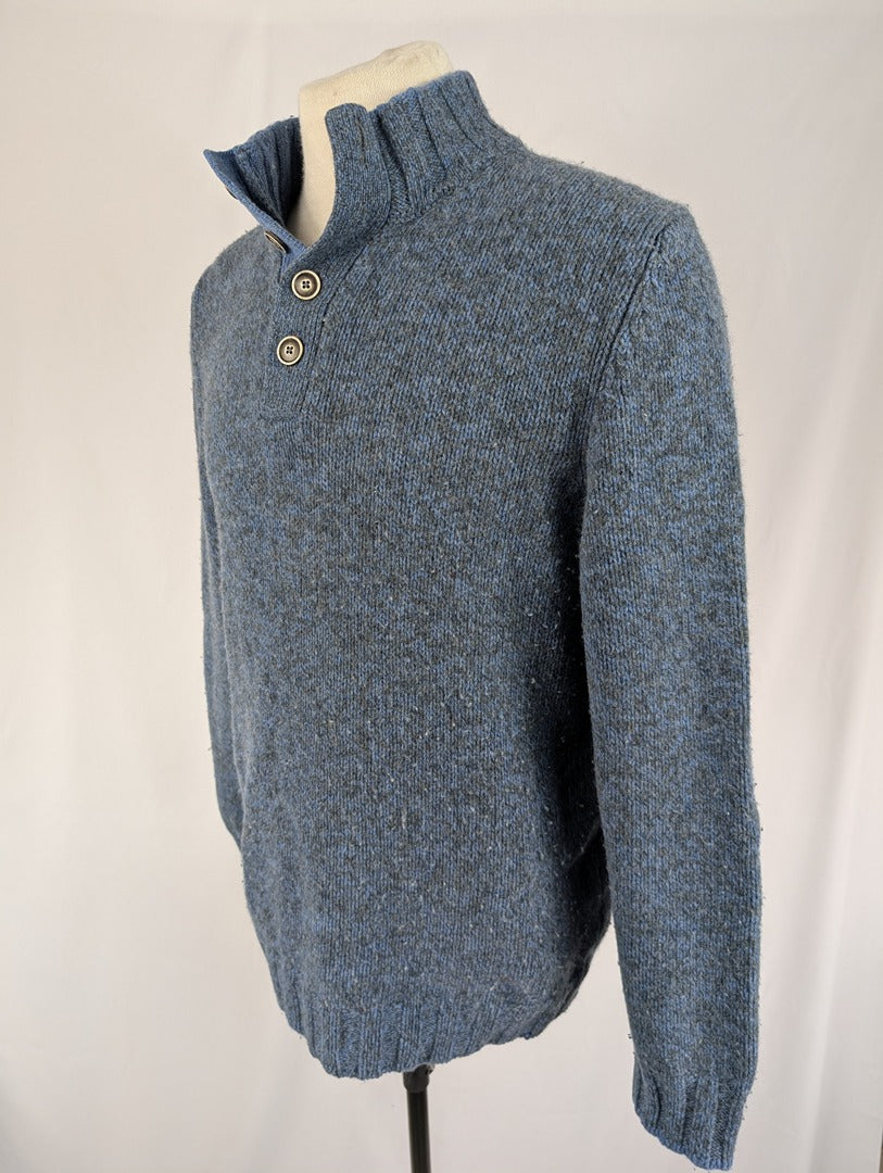 Pull homme bleu en laine vierge Michel Payne taille 54