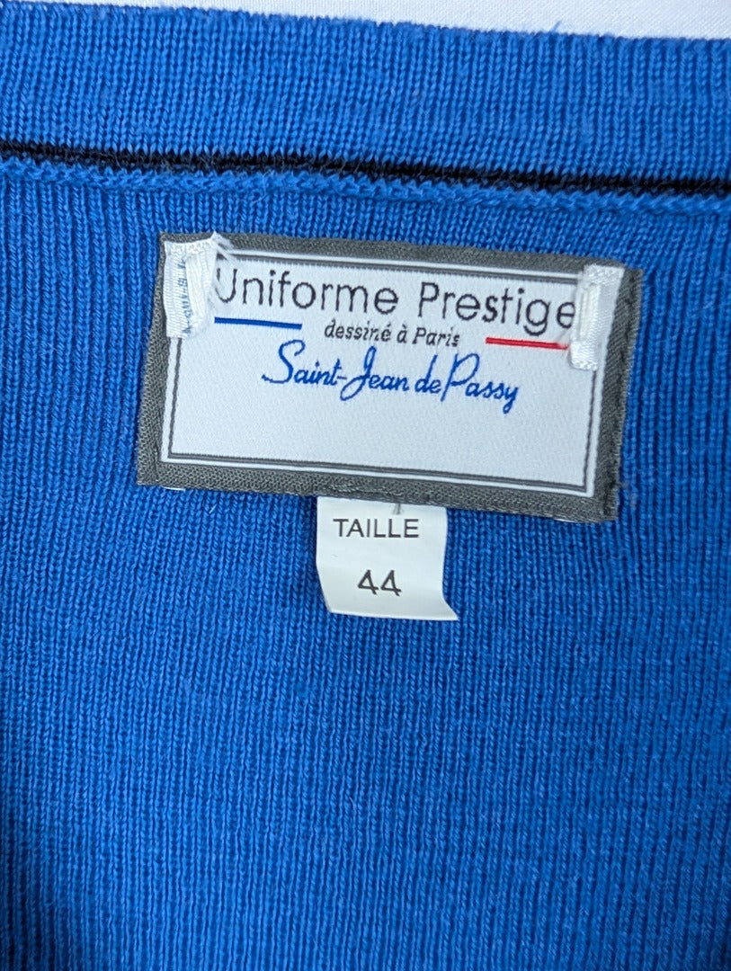 Pull col V bleu Uniforme Prestige taille 44
