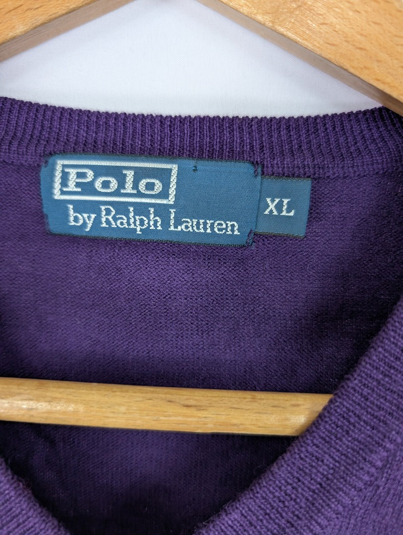 Pull violet en laine mérinos Polo Ralph Lauren Xl