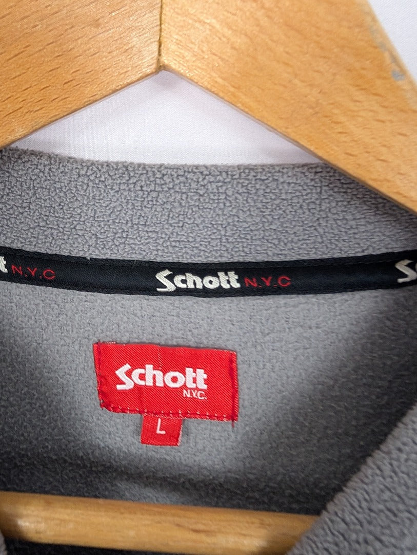 Pull Ras De Cou Schott Polaire Gris Homme L