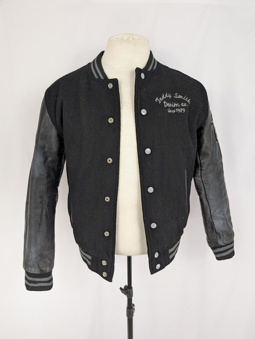 Veste Teddy Smith noire style varsity taille S