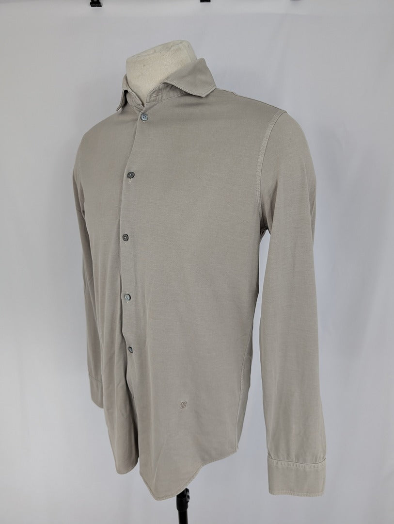 Chemise homme beige Ferrante 100% coton taille 48