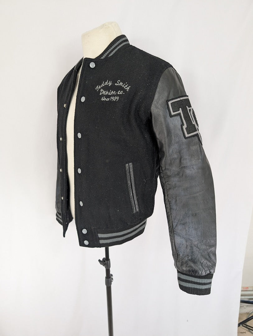Veste Teddy Smith noire style varsity taille S