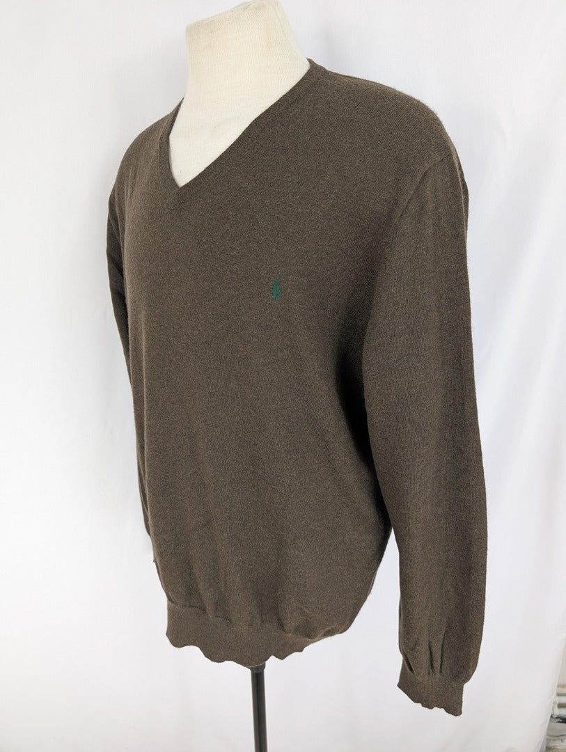 Sweat Col V Ralph Lauren - Xxl - Marron - État : Excellent