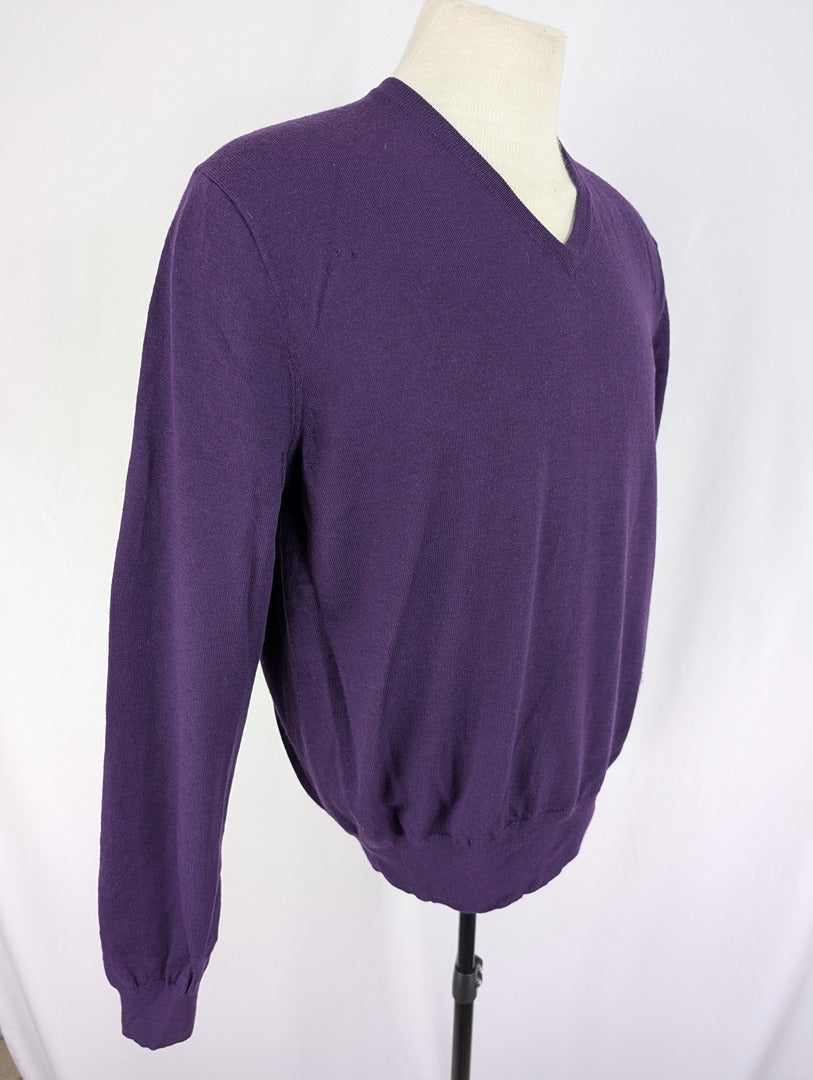 Pull violet en laine mérinos Polo Ralph Lauren Xl