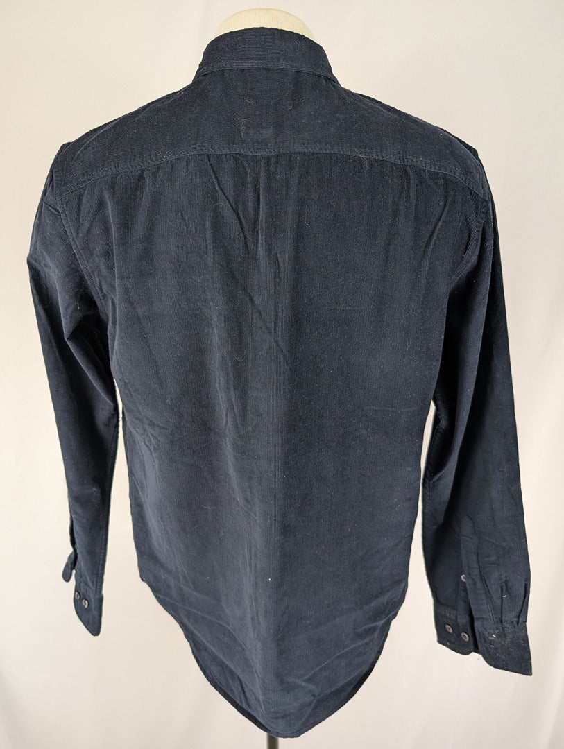 Chemise homme bleu marine en velours Monoprix L