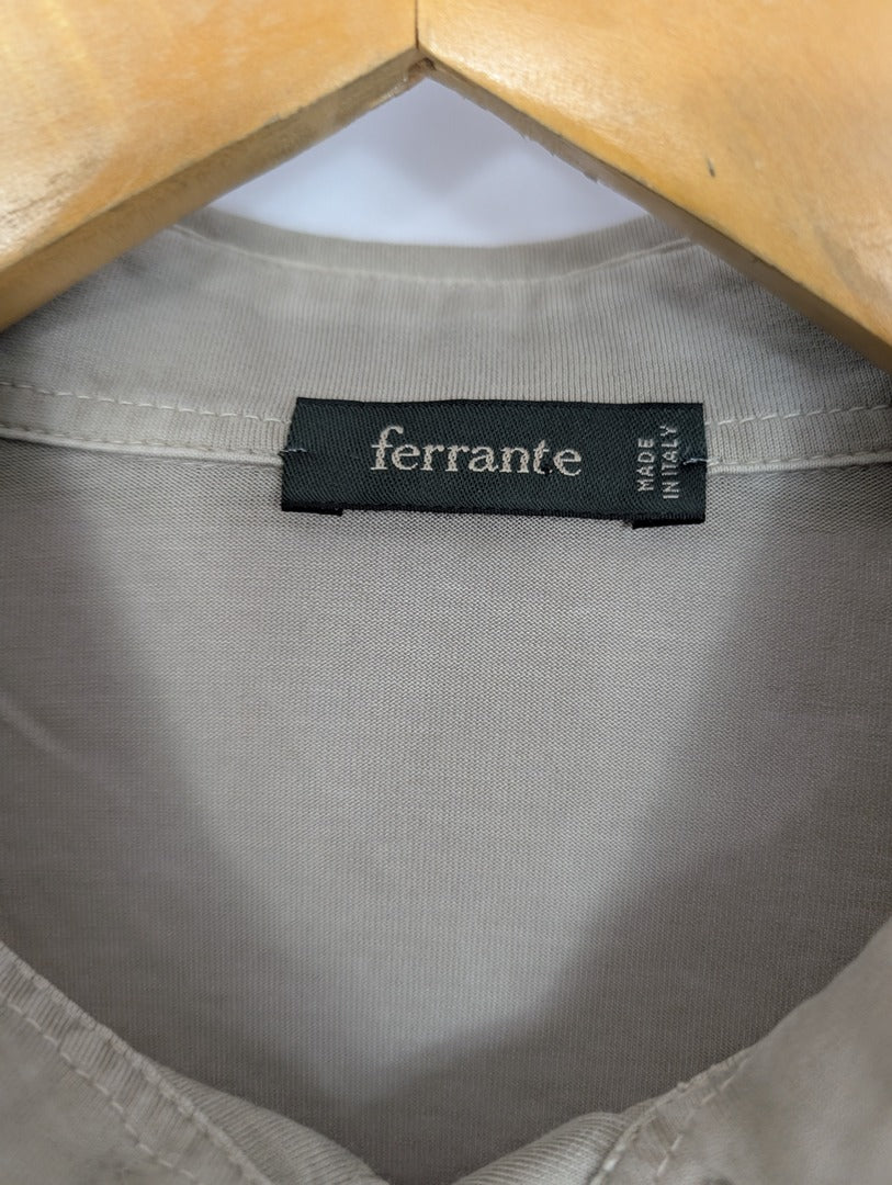 Chemise homme beige Ferrante 100% coton taille 48