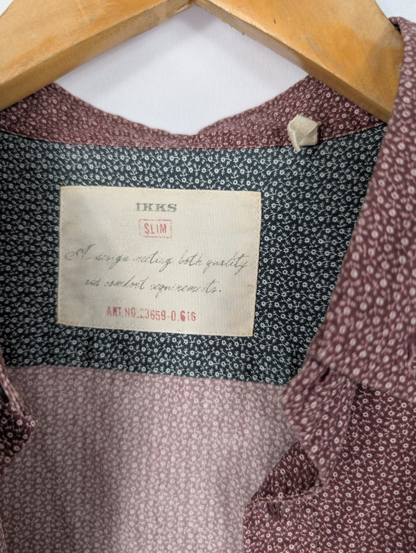 Chemise homme slim imprimée bordeaux taille L