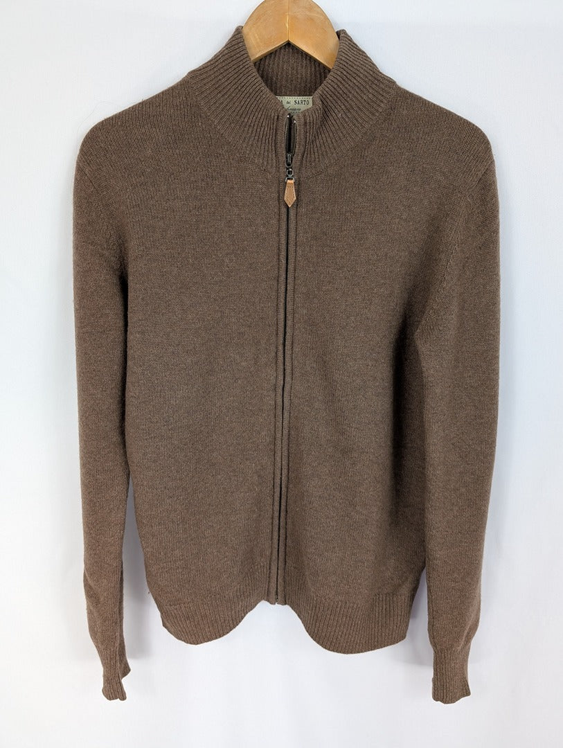 Gilet zippé marron en cachemire Bottega del Sarto M