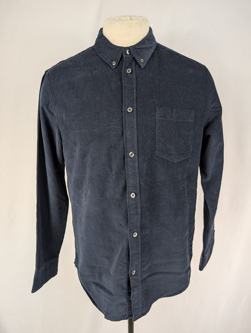 Chemise homme bleu marine en velours Monoprix L