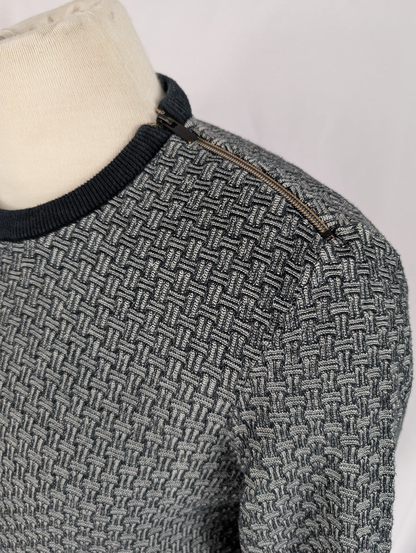 Pull homme Devred 1902 gris motif tissé taille L