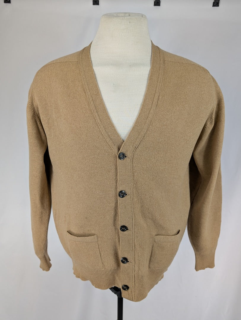 Cardigan homme beige en laine d'agneau Nichols