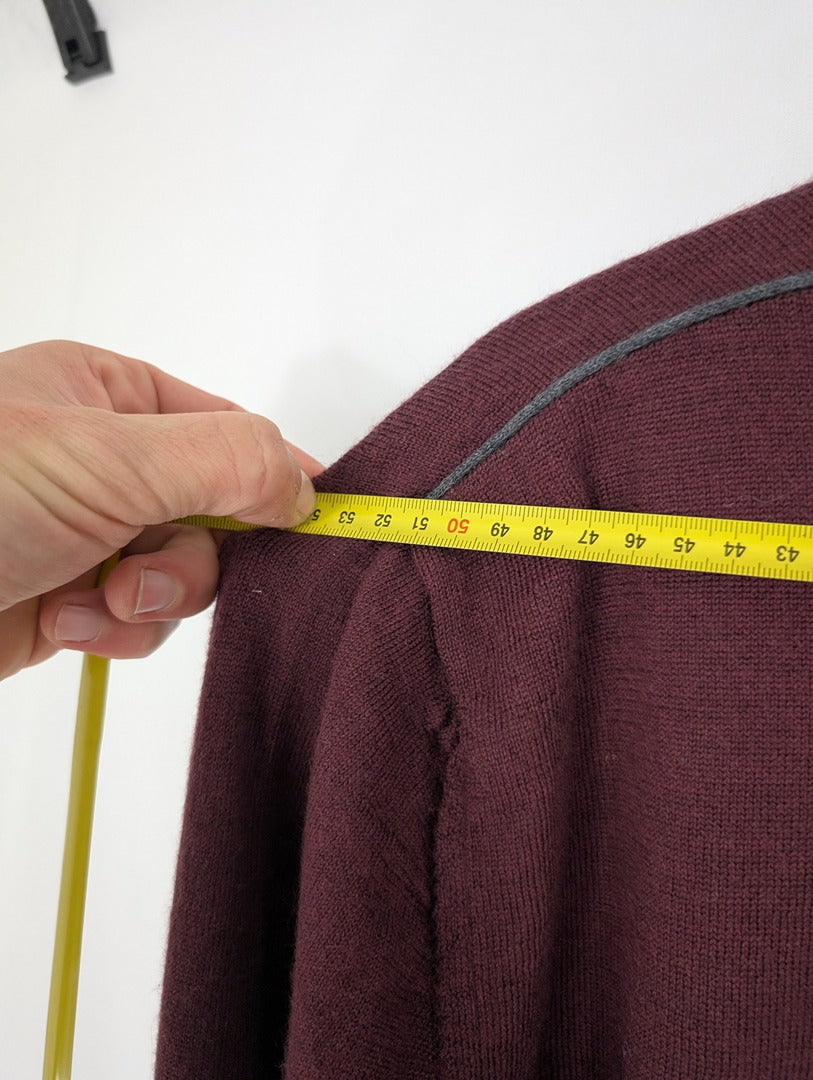 Pull col V Capel Paris - 2xl - Bordeaux