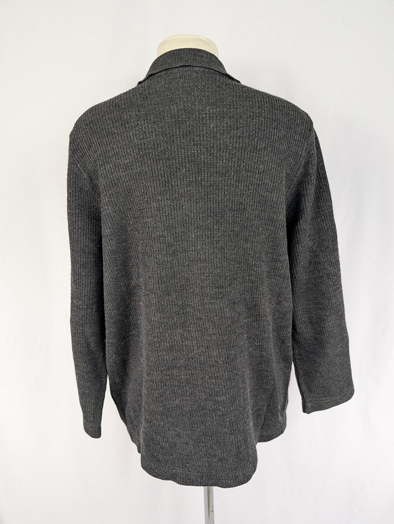 Gilet zippé en laine Val de Saire gris foncé