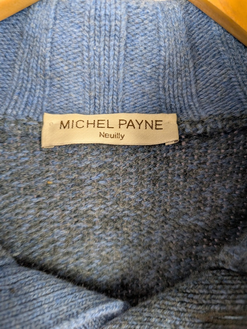 Pull homme bleu en laine vierge Michel Payne taille 54
