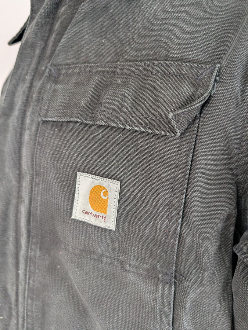 Veste Carhartt noire style shacket homme