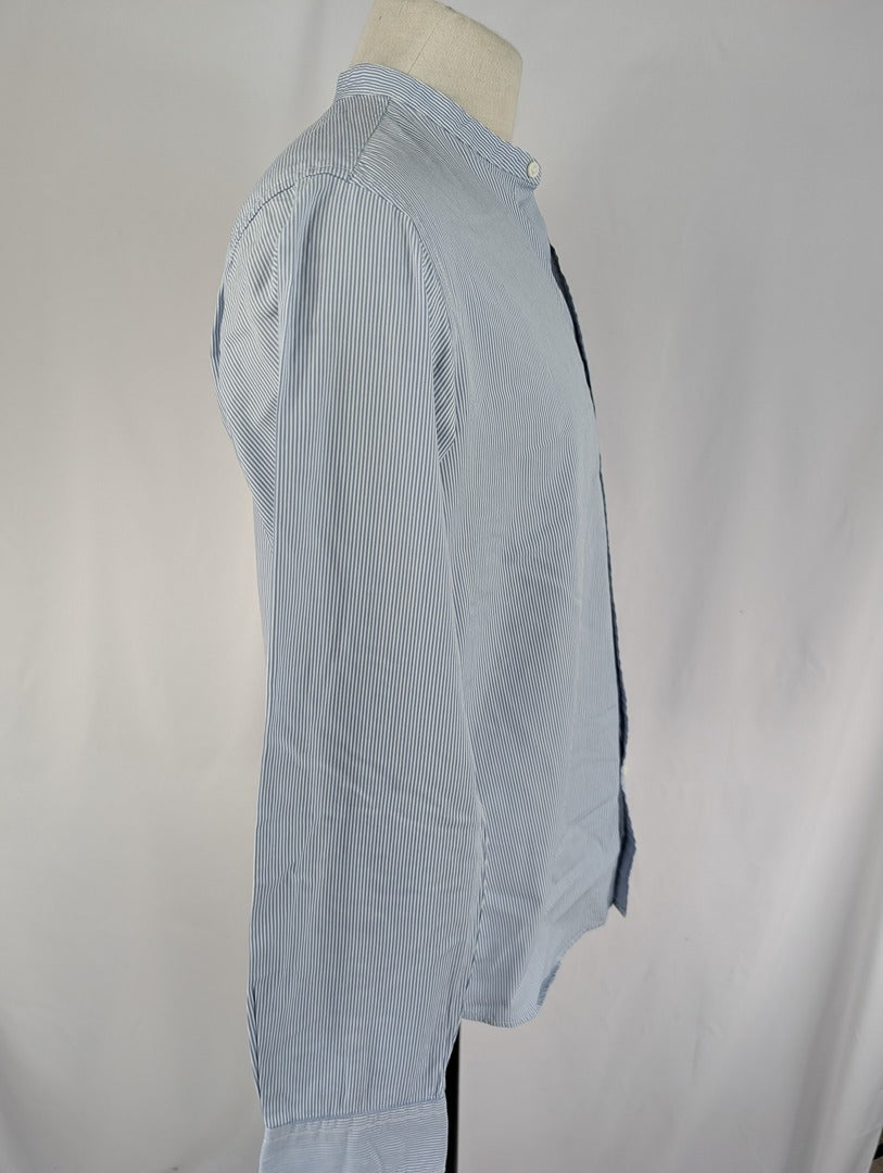 Chemise homme rayée Uniqlo col mao taille M