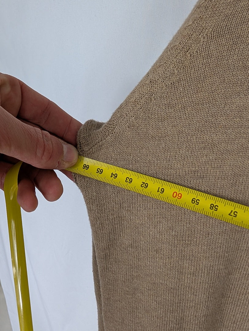 Pull homme Mln beige col zippé Xxl coton 100%