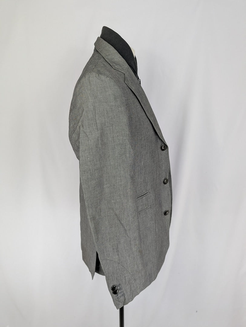 Veste Corneliani Id grise taille 48r en coton lin