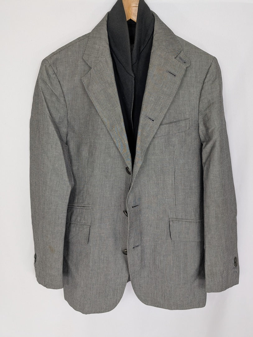 Veste Corneliani Id grise taille 48r en coton lin