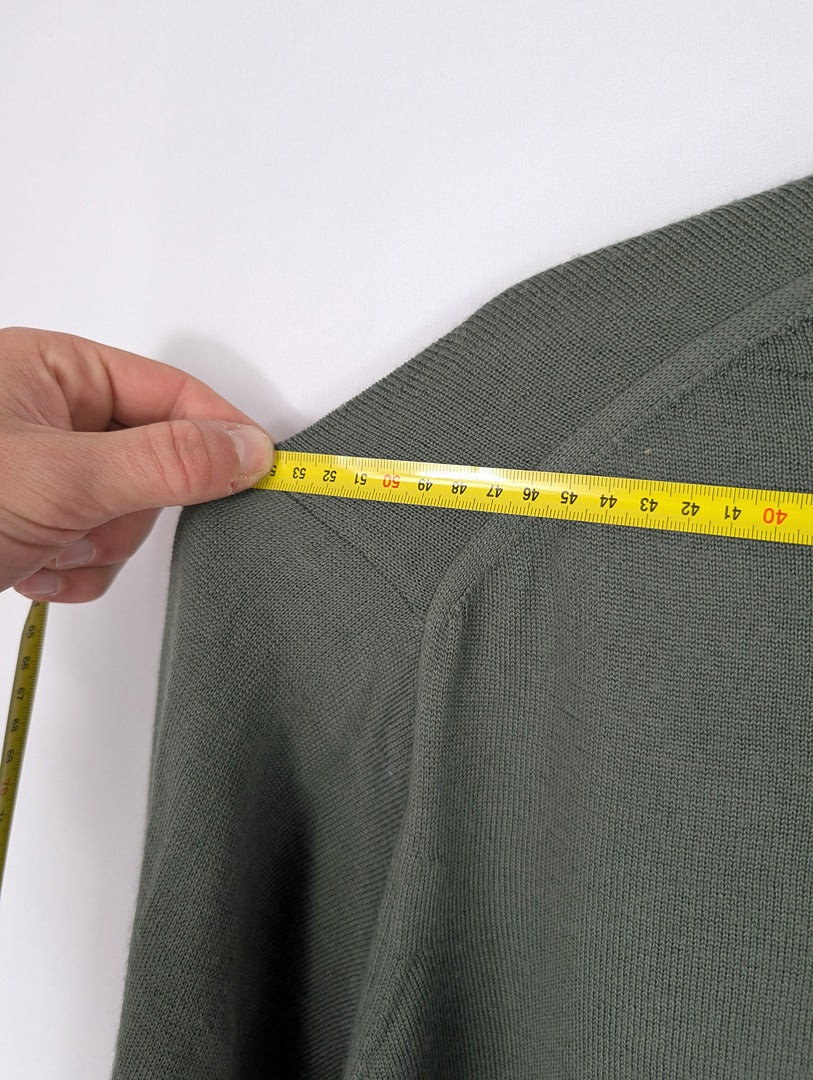 Pull homme Montagut vert kaki col polo Xl