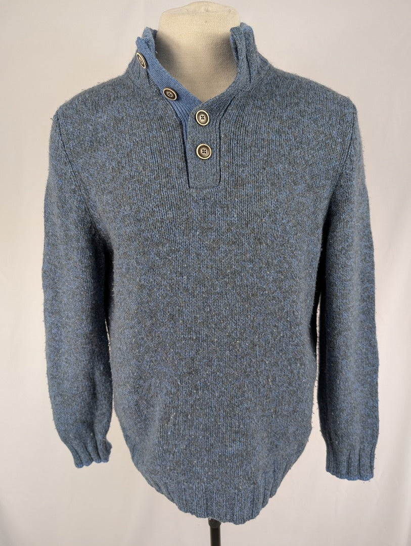 Pull homme bleu en laine vierge Michel Payne taille 54