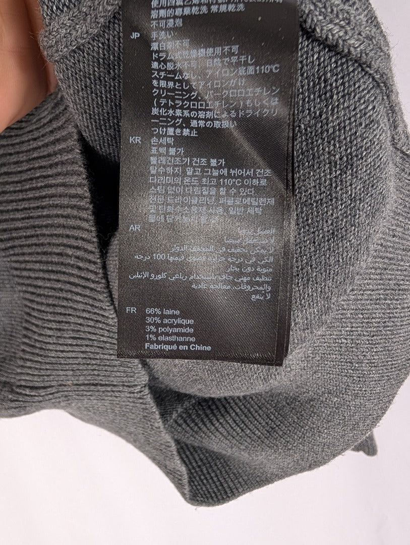 Pull gris Sandro Paris motif ours taille M