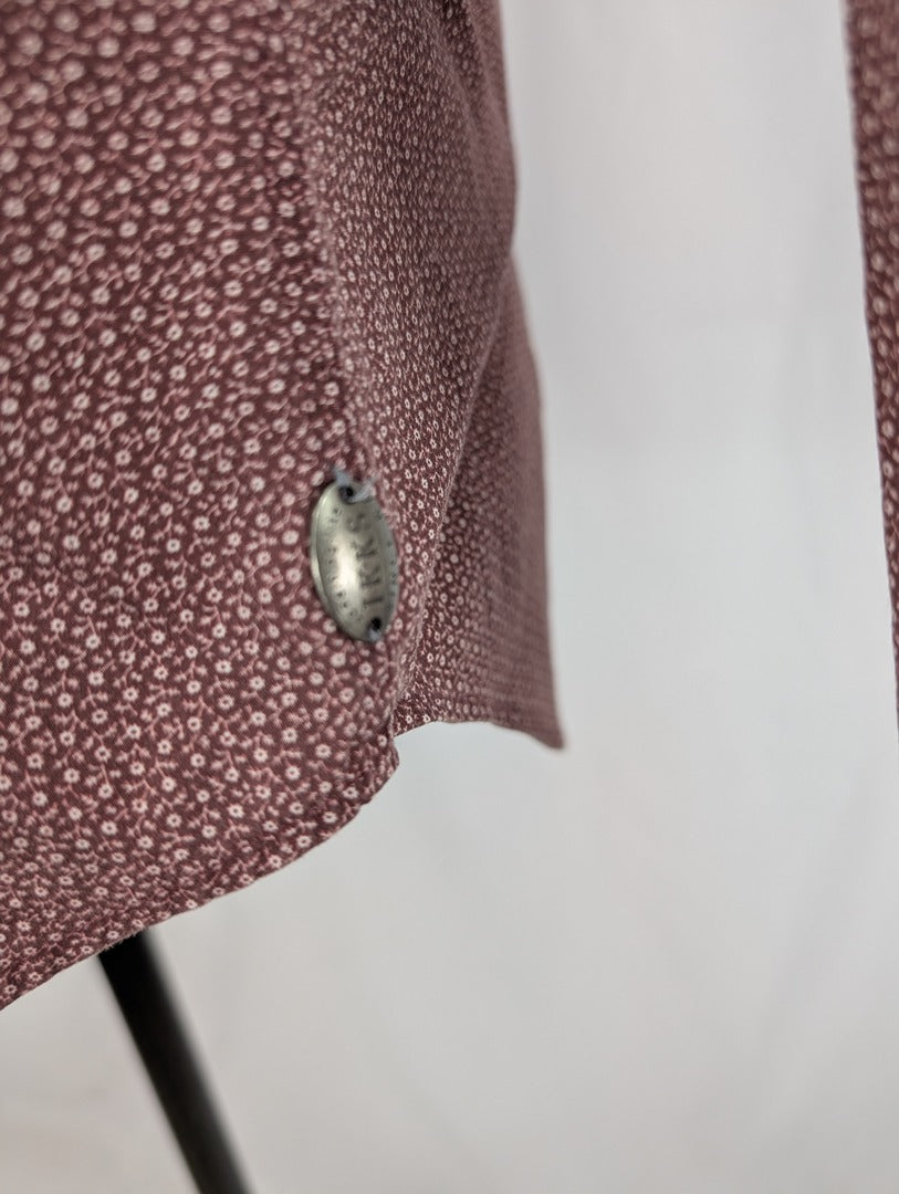 Chemise homme slim imprimée bordeaux taille L