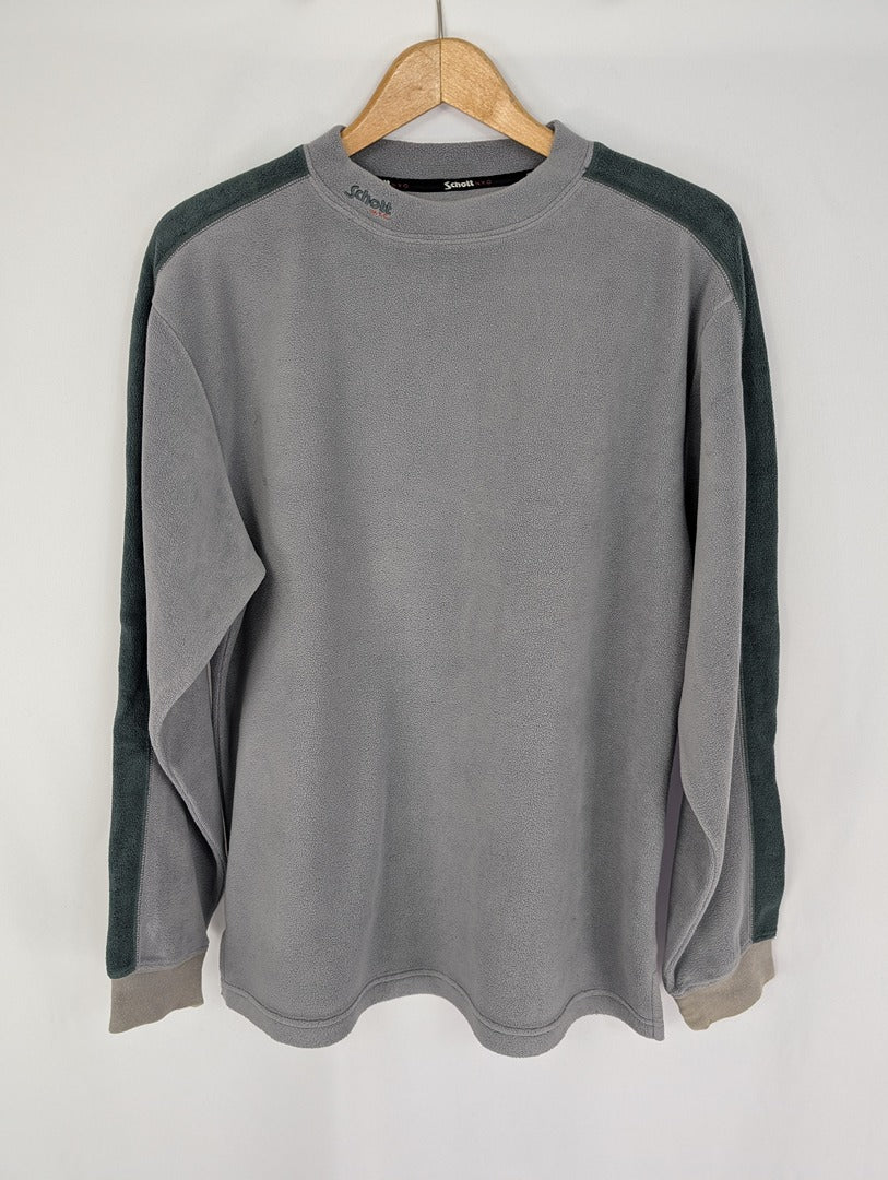 Pull Ras De Cou Schott Polaire Gris Homme L