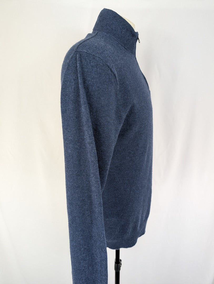 Pull homme bleu Monoprix col zippé taille L
