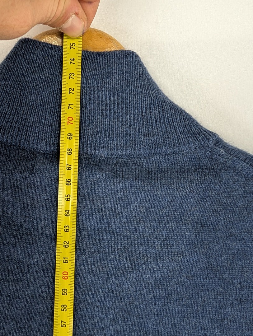 Pull homme bleu Monoprix col zippé taille L