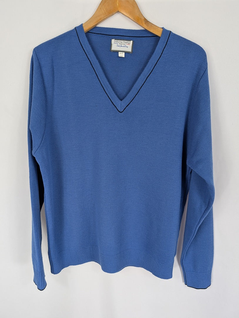 Pull col V bleu Uniforme Prestige taille 44