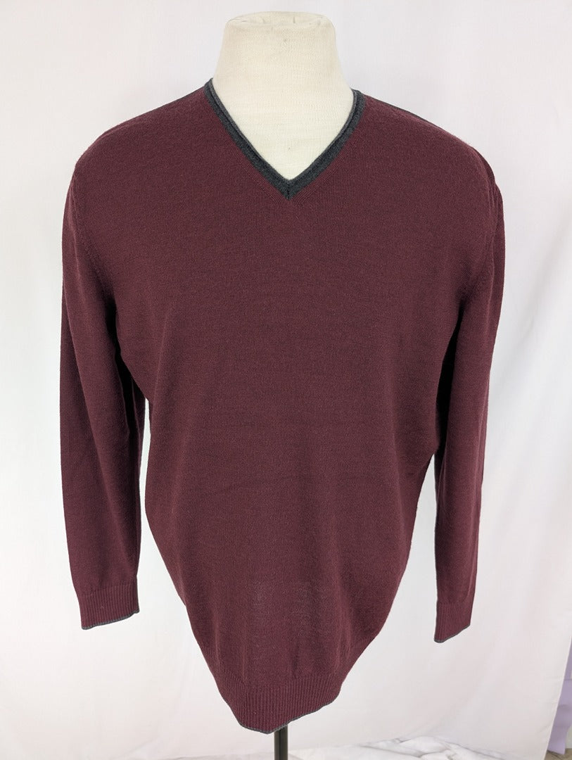 Pull col V Capel Paris - 2xl - Bordeaux