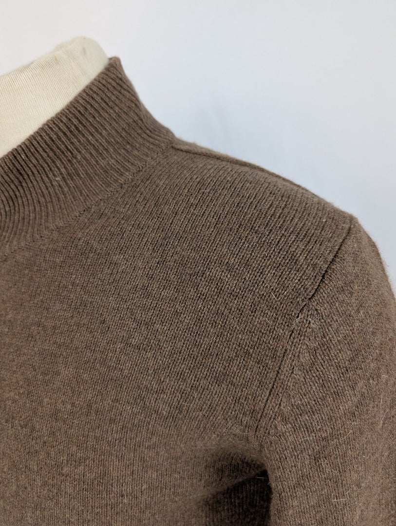 Gilet zippé marron en cachemire Bottega del Sarto M