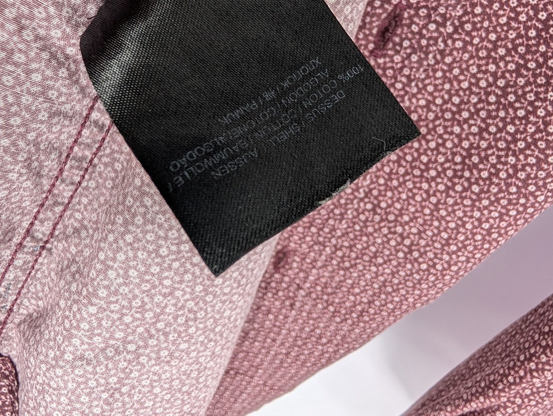 Chemise homme slim imprimée bordeaux taille L