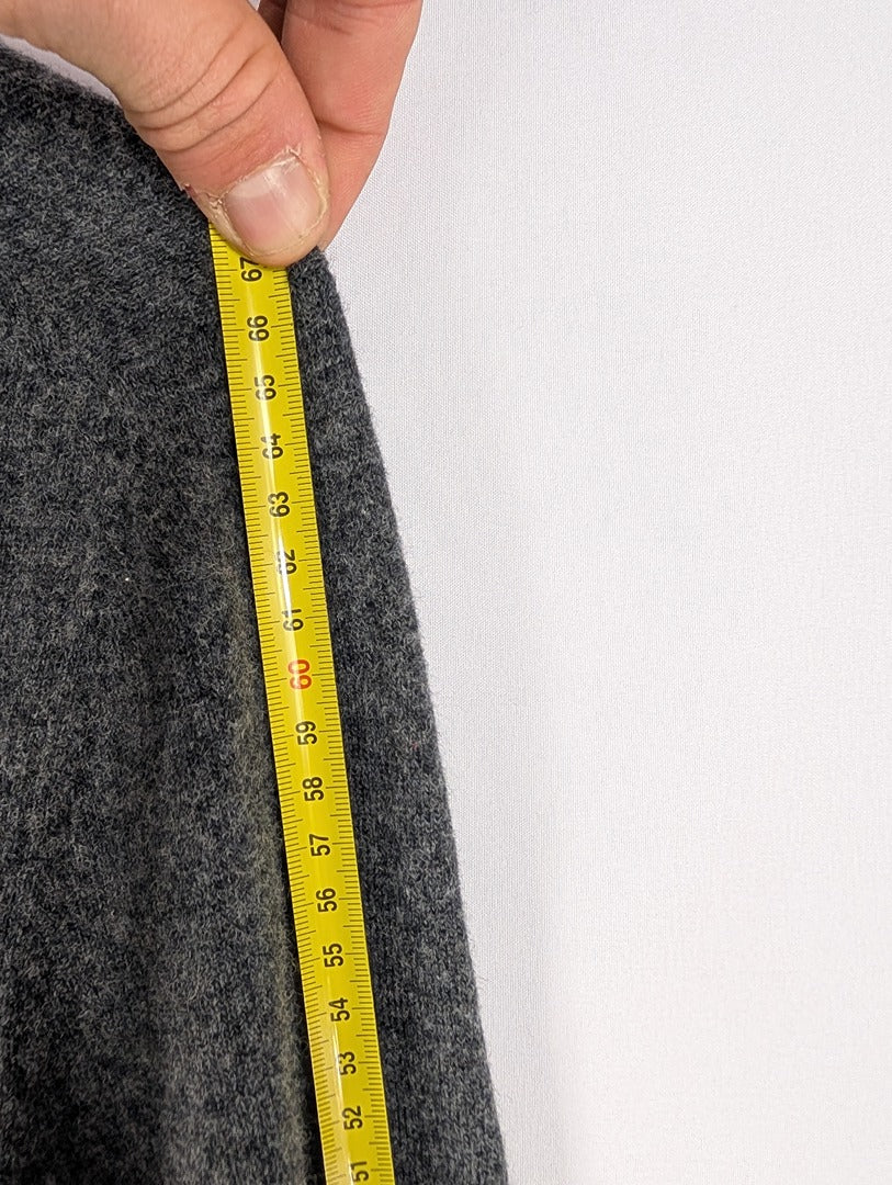 Pull col V laine gris et bleu United Colors of Benetton