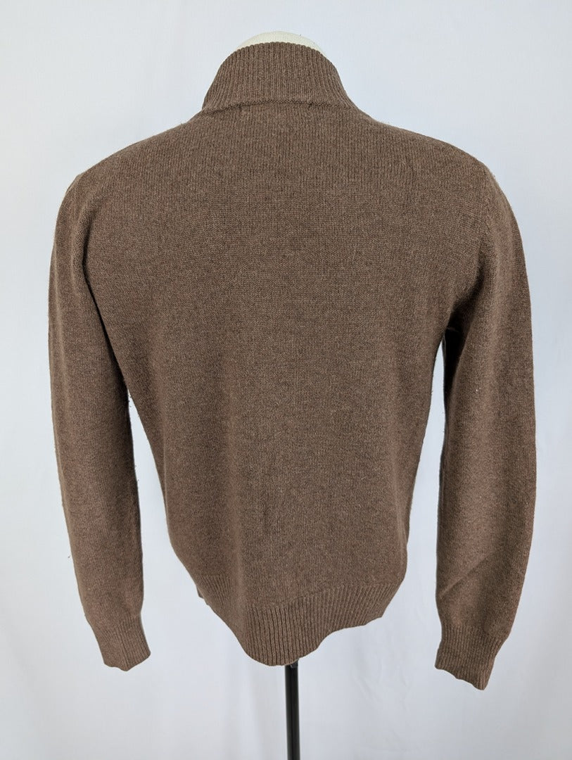 Gilet zippé marron en cachemire Bottega del Sarto M