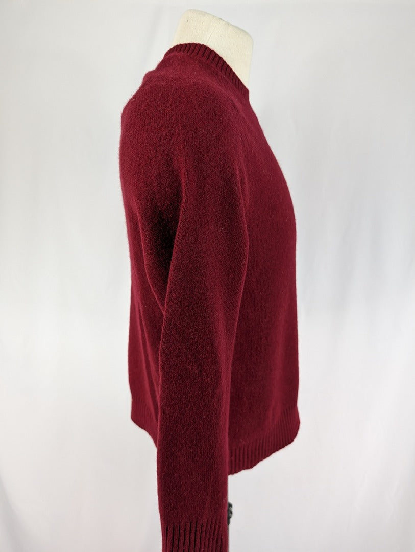 Pull homme Celio en laine bordeaux taille M