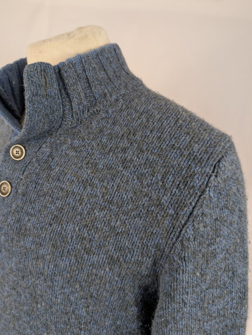 Pull homme bleu en laine vierge Michel Payne taille 54