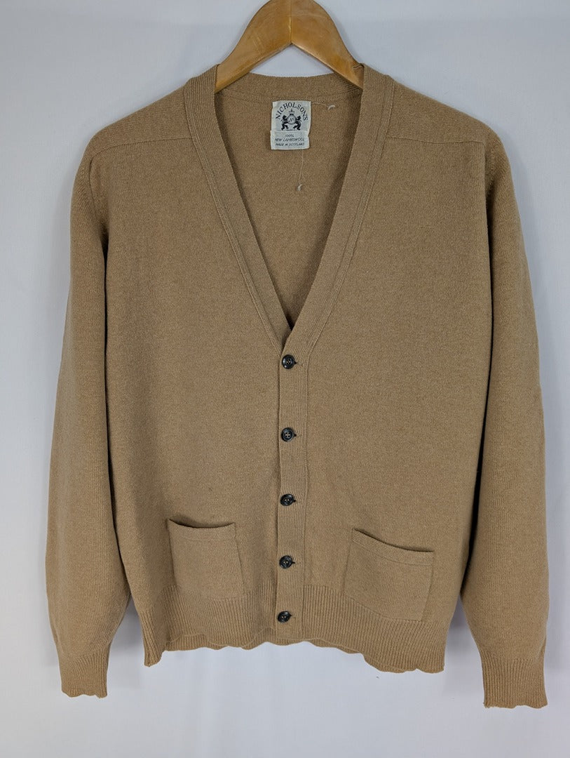 Cardigan homme beige en laine d'agneau Nichols