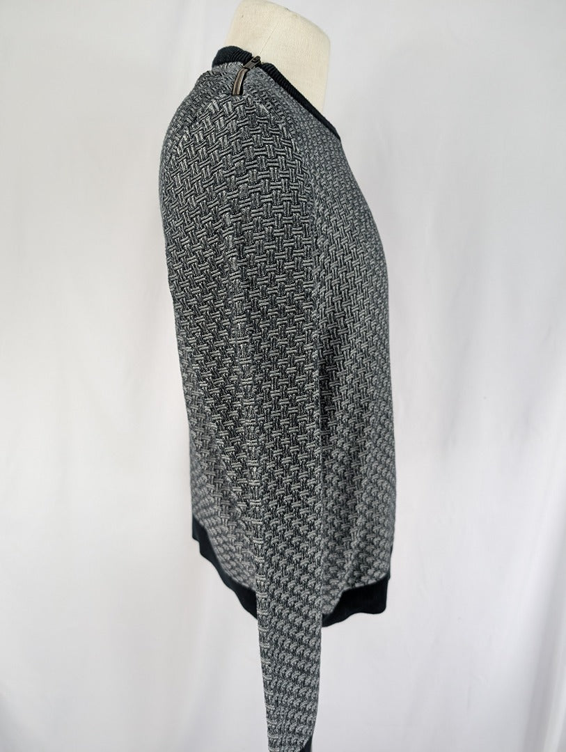 Pull homme Devred 1902 gris motif tissé taille L