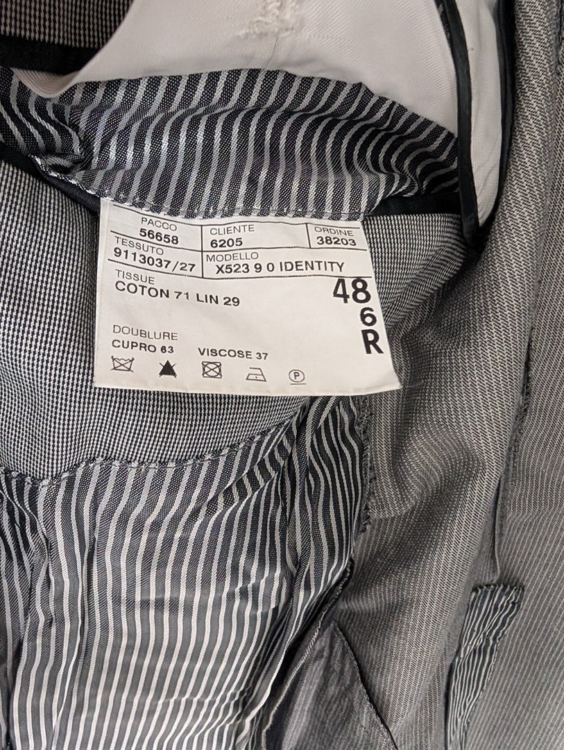 Veste Corneliani Id grise taille 48r en coton lin