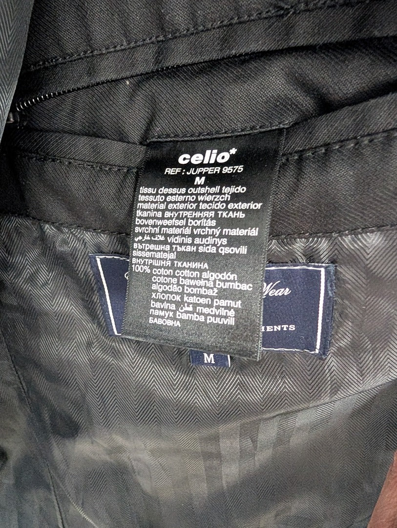 Celio M manteau shackett noir coton taille M