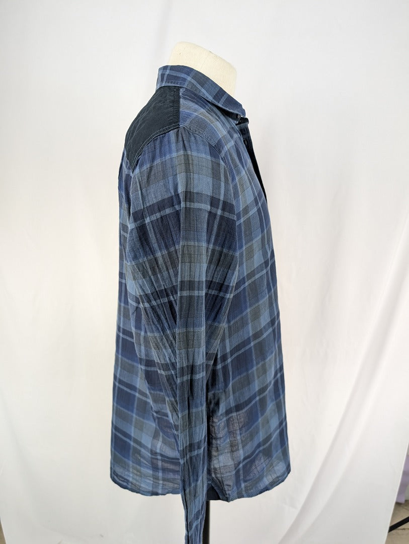 Chemise homme Armani Exchange à carreaux bleus Xl